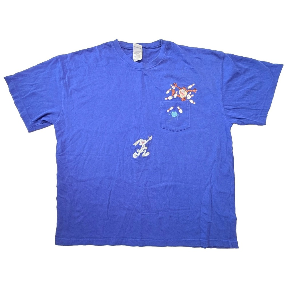 Vintage 2000 Warner Bros Studio Store Taz Bugs Bunny Bowling Shirt XXL